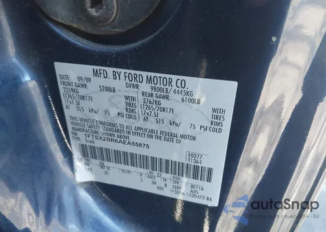 2010 Ford F-250 Lariat/Xl/Xlt z USA, uszkodzony, nr VIN 1FTSX2BR6AEA55875